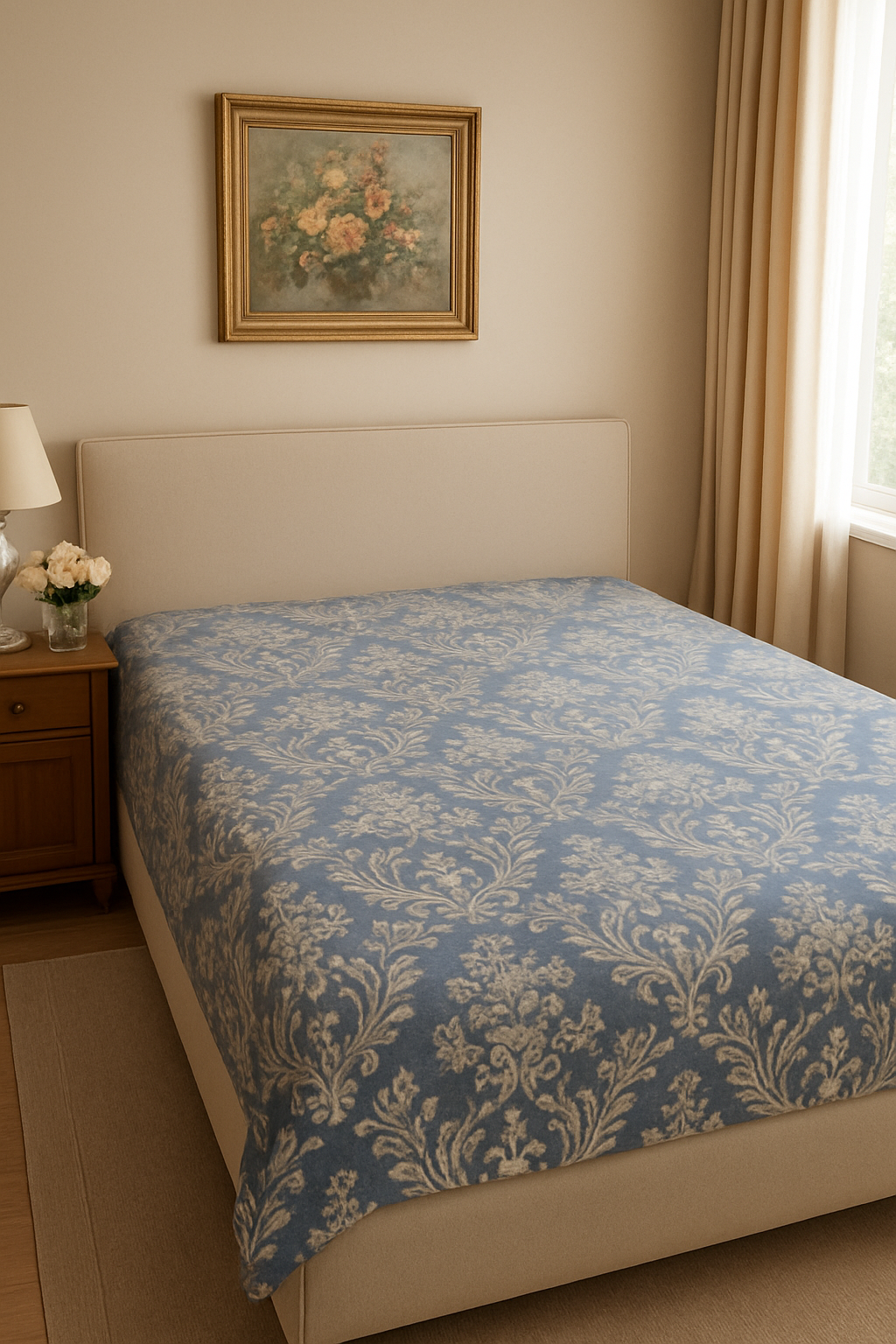 Простирадло фланель dobradia дамаск 220×240 см Блакитний