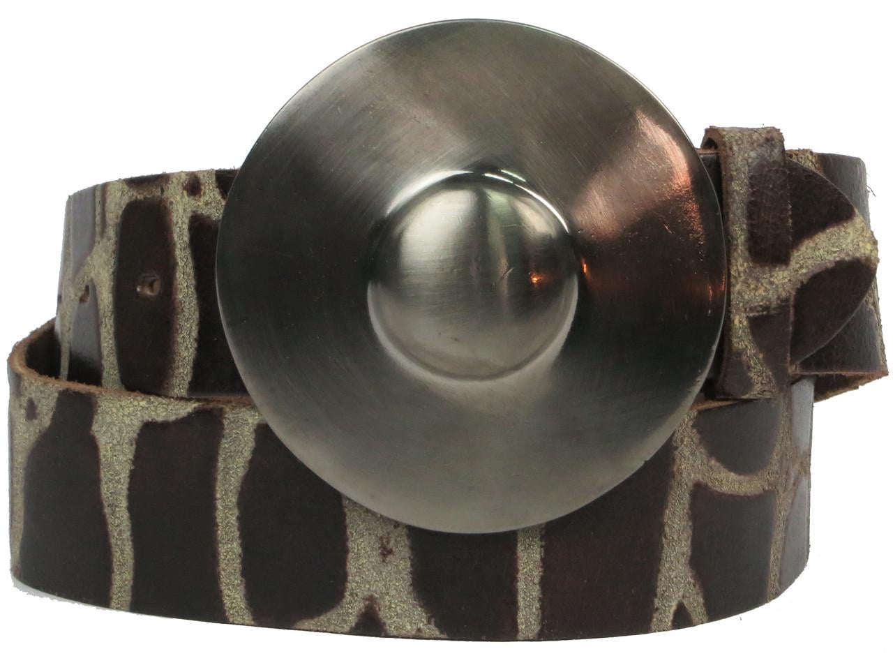 Ремень Vanzetti женский с большой пряжкой натуральная кожа Темно-коричневый