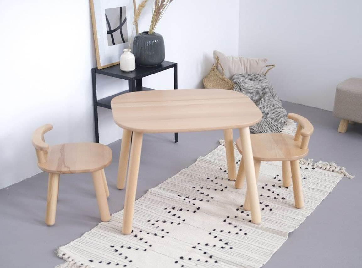 Стіл і два стільці дитячі Tatoy з бука для дітей 4-7 років (10079) - фото 2 Стіл і два стільці дитячі Tatoy з бука для дітей 4-7 років (10079) - фото 2