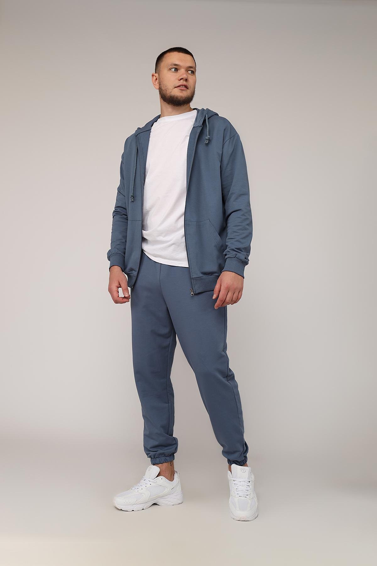 Толстовка чоловіча на блискавці ЦБ-00266206 р. 46 Синій (SKT001035270)