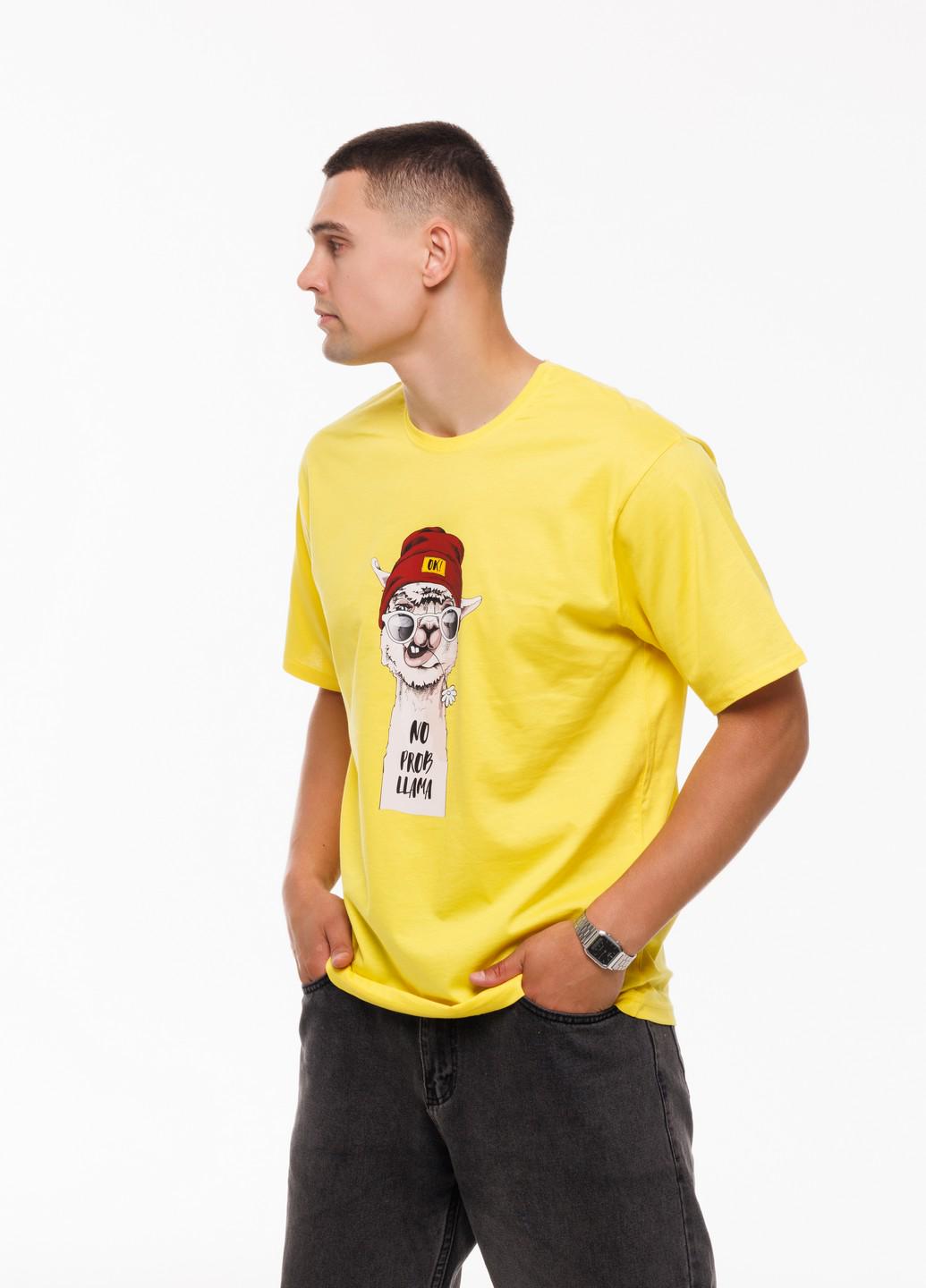 Мужская футболка No problama Наталюкс 2XL Желтый (1218043064751) - фото 3