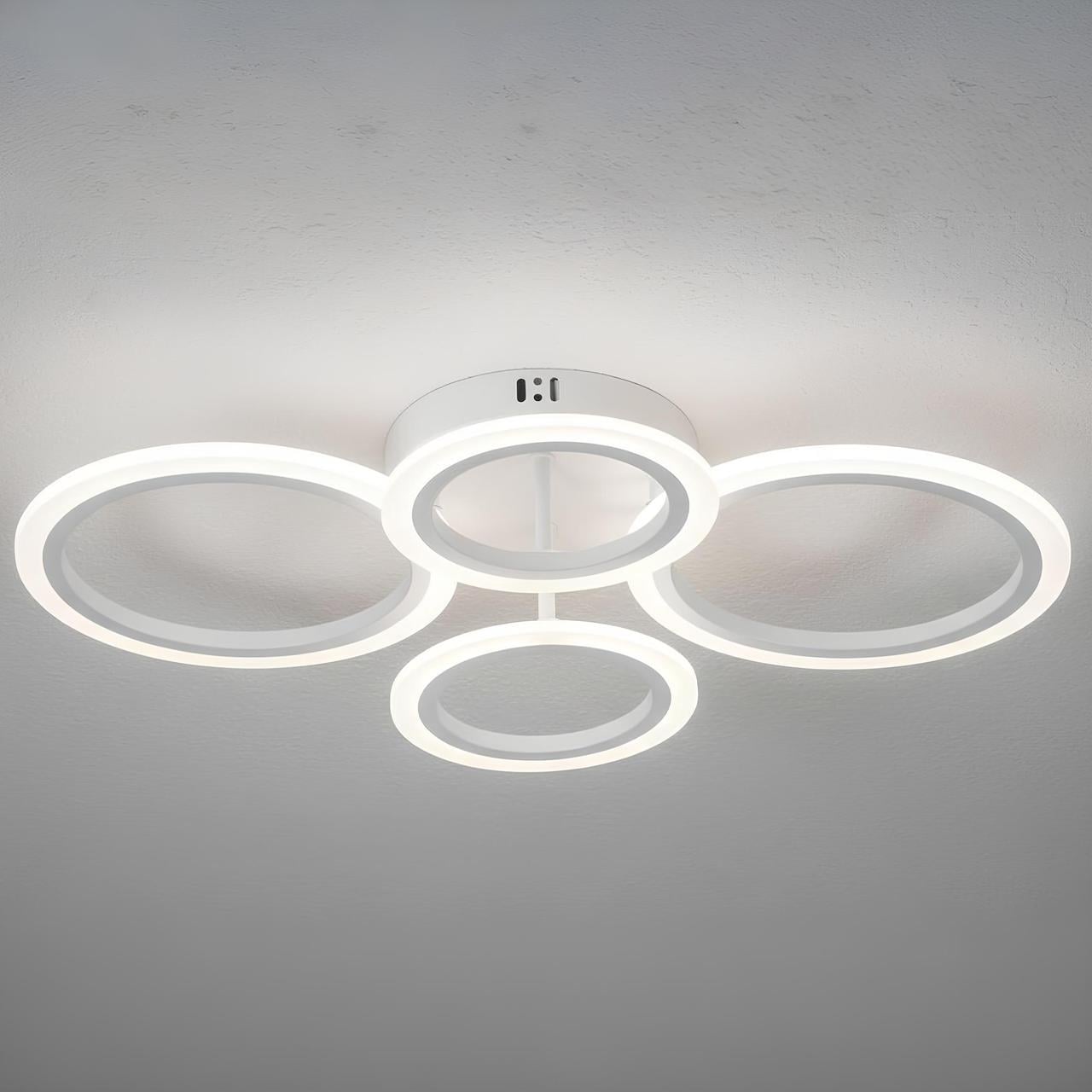 Люстра светодиодная Valeso 72W с кольцевыми рассеивателями 3000K-6500K с пультом (G 2716/2+2 WT)