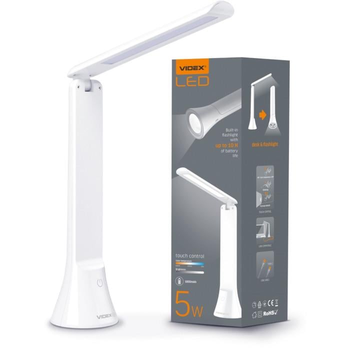 Настольная лампа VIDEX VL-TF11W 5W LED цвет света 3000- 5500K питание от 5V Белый (616812) - фото 5 Настольная лампа VIDEX VL-TF11W 5W LED цвет света 3000- 5500K питание от 5V Белый (616812) - фото 5
