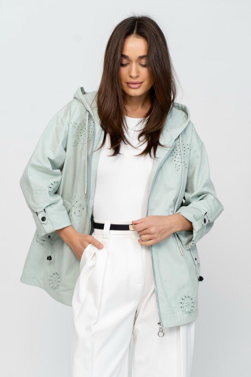 Вітрівка-толстовка жіноча Рішельє 5XL М'ятно-оливковий (33298358)