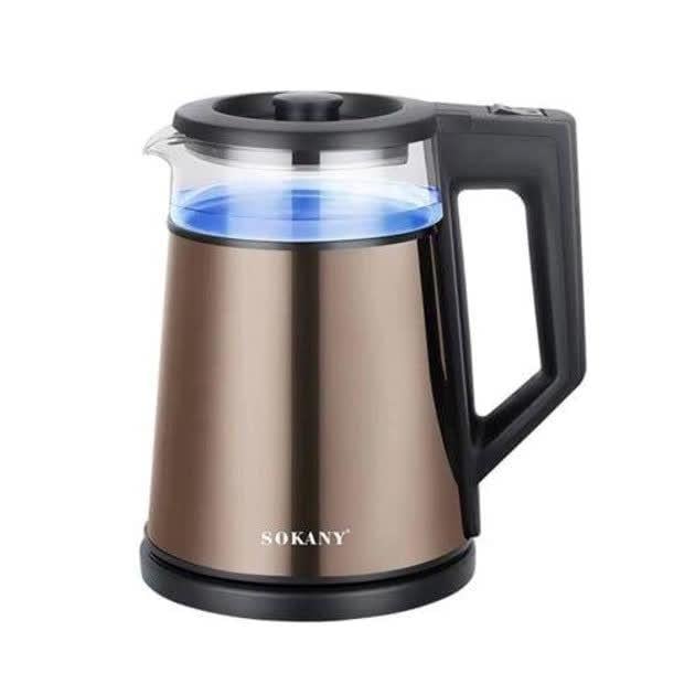 Электрочайник Sokany SK-SH-1076 с подсветкой 1,7 л 2000 Вт Бронзовый (30106433)