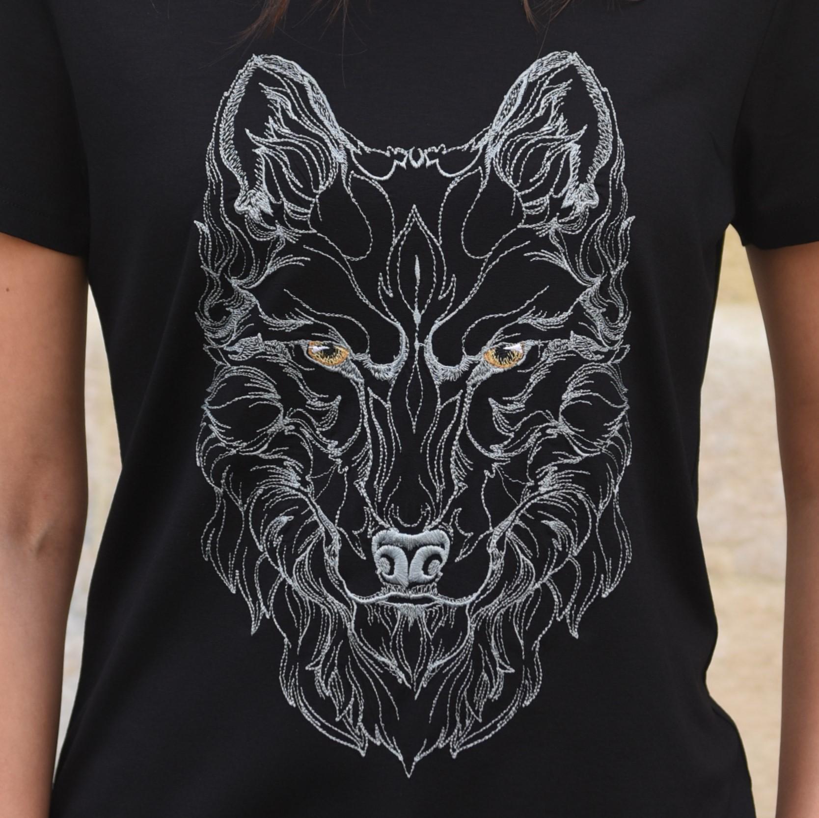 Футболка с вышивкой BATIAR Волк XXL Черный - фото 3