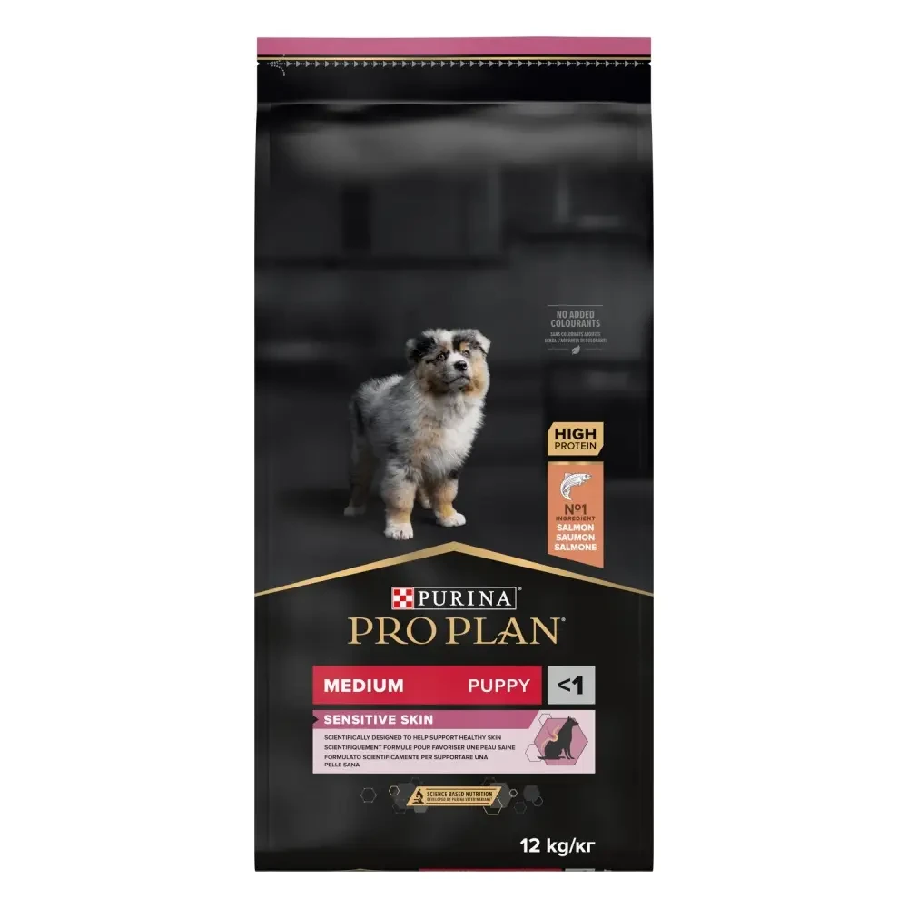 Сухой корм для щенков Pro Plan Puppy Medium Sensitive Skin лосось 12 кг (7613035120389)
