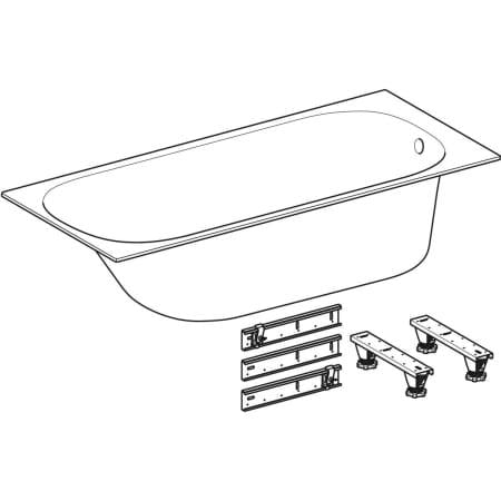 Ванна акриловая Geberit Tawa Slim rim с ножками 170х70 см Белый (554.120.01.1) - фото 3