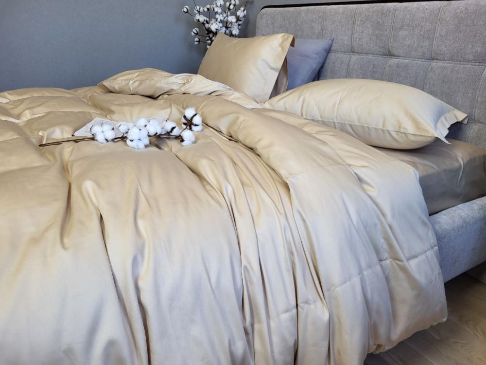 Комплект постельного белья на резинке Моно сатин Premium полуторный/наволочки 50х70/70х70 см Sandy Shore (5772) - фото 5