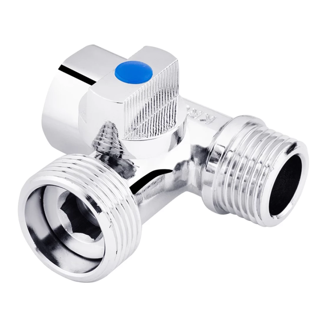 Кран приладовий 3-х ходовий Kroner KRP Eckventil C103 1/2х3/4х1/2" ЗЗВ (SVR-CV027378)