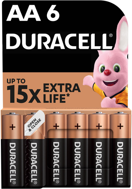 Батарейка алкалінова Duracell LR6/AA на блістері 6 шт.