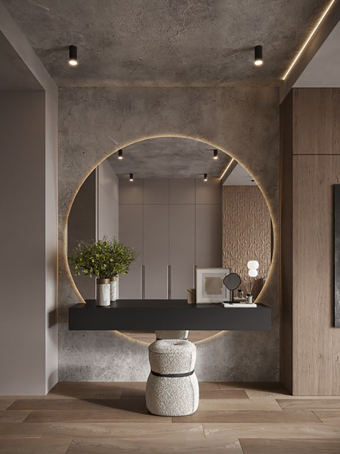 Зеркало Sunrise из двух частей с подсветкой d 110 см (10027-110stW)