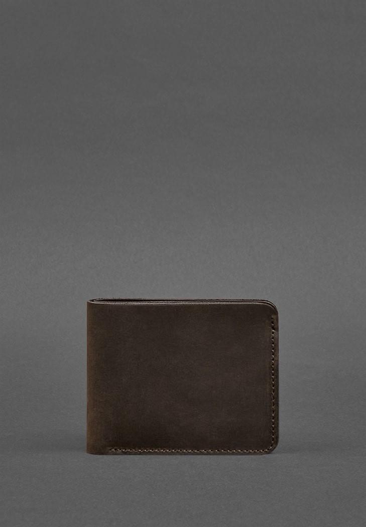 Портмоне шкіряне 4.4 із затискачем Crazy Horse Темно-коричневий (A-028067)