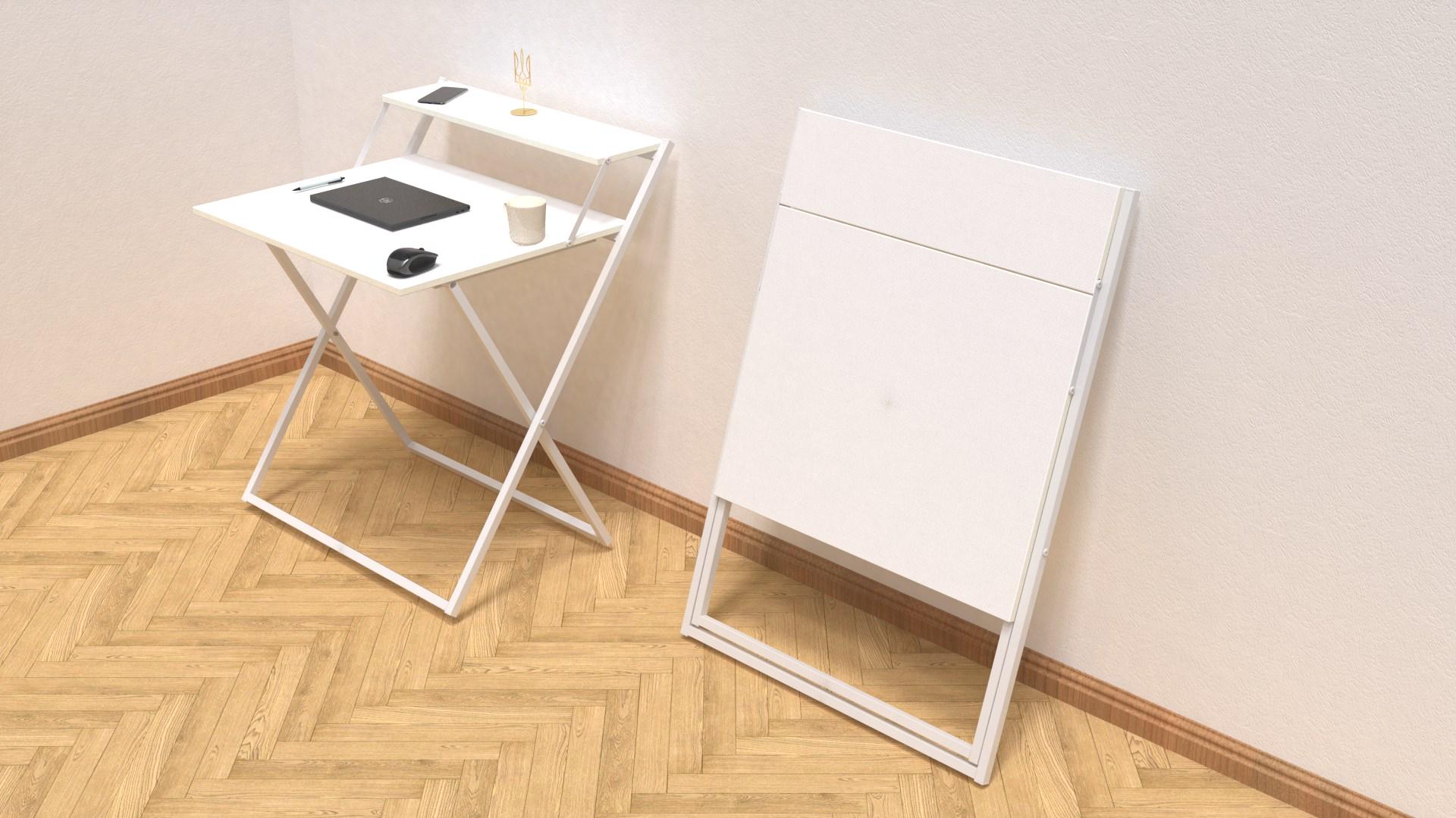 Стіл-трансформер Ferrum-decor Компакт 4 метал/ДСП 16 мм 750x790x720 мм Білий/Білий (FRD-104697) - фото 4 Стіл-трансформер Ferrum-decor Компакт 4 метал/ДСП 16 мм 750x790x720 мм Білий/Білий (FRD-104697) - фото 4