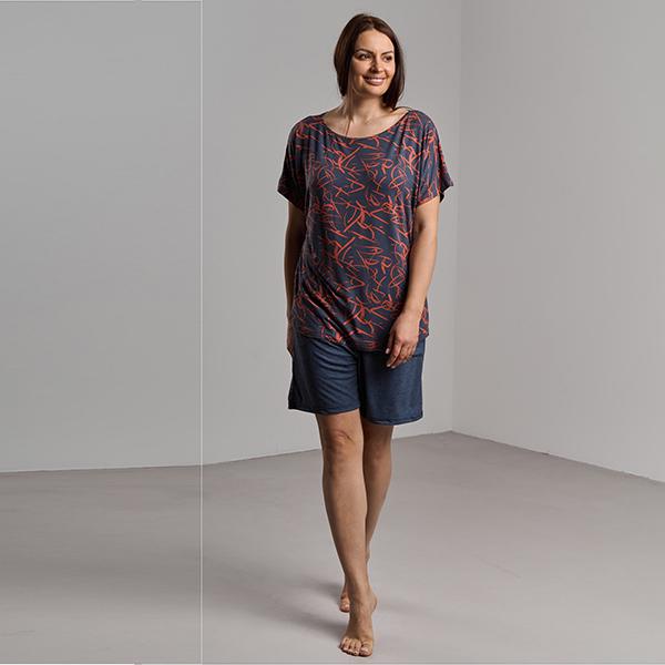 Піжама жіноча бавовняна шорти/футболка 4XL (10891)