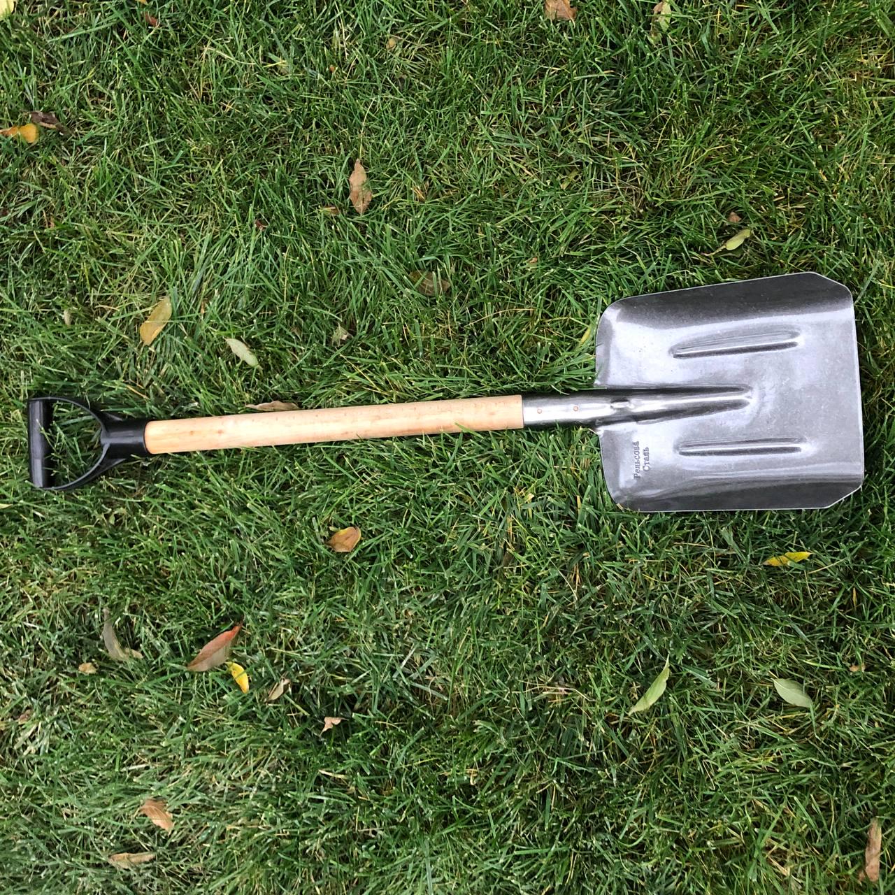 Лопата Совкова з рейкової сталі з черенком та пластиковим тримачем - фото 5