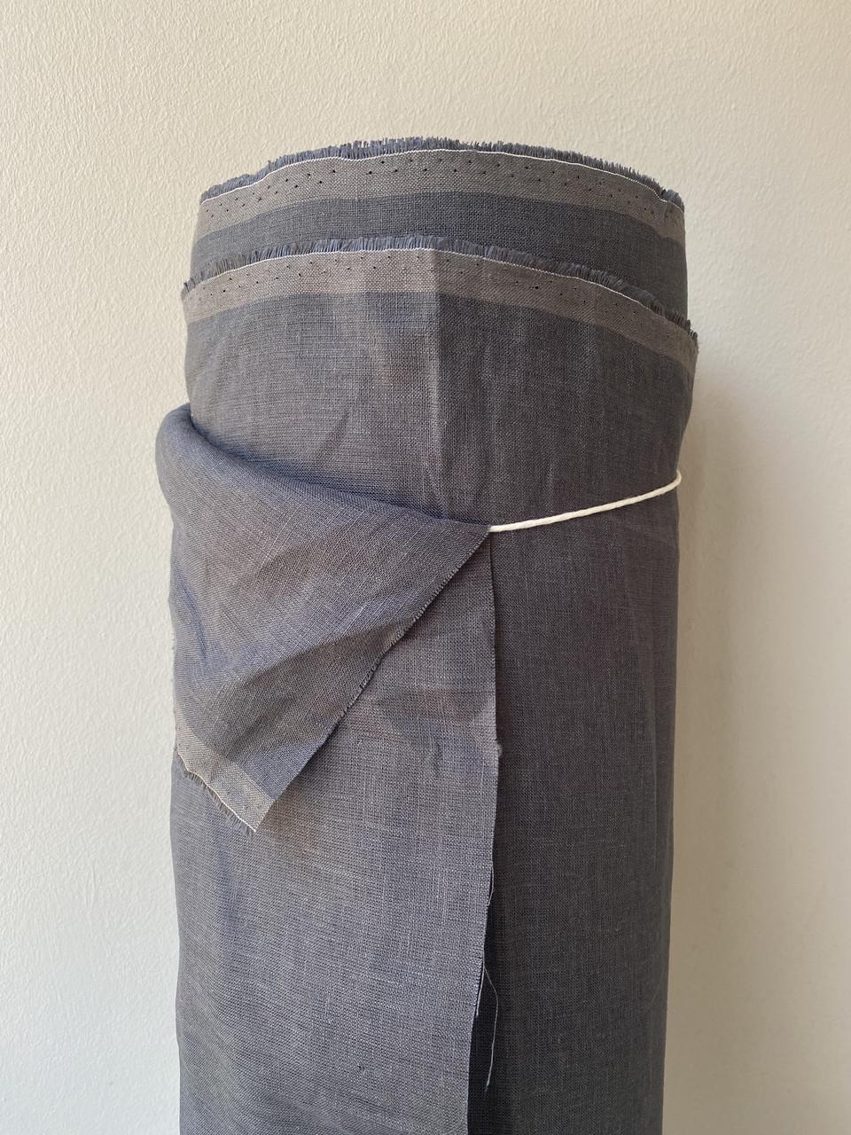 Ткань LINEN PLUS льняная 260 см 744 Темно-графит - фото 4