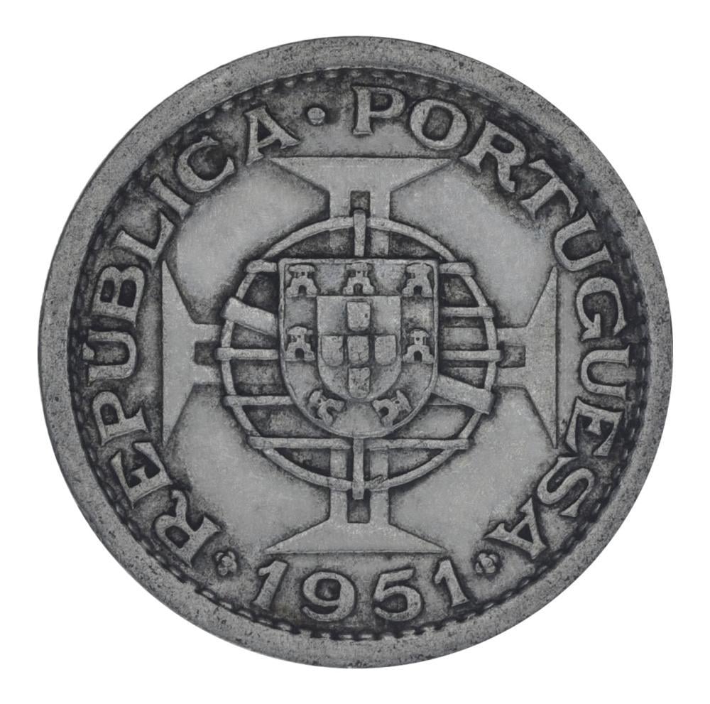 Коллекционная монета Сан-Томе и Принсипи 5 эскудо 1951 серебро F-VF (М21483)