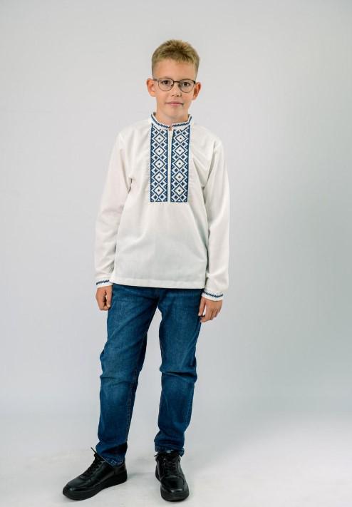 Вышиванка для мальчика Код Традиции с темно-синей вышивкой 92 см (1804973479) - фото 3