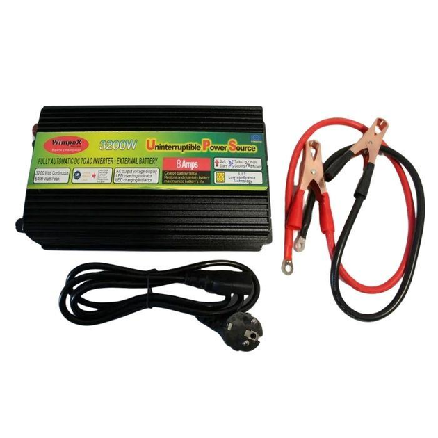 Перетворювач струму Wimpex 12 V/220 V/3200 W 12 шт. - фото 3 Перетворювач струму Wimpex 12 V/220 V/3200 W 12 шт. - фото 3