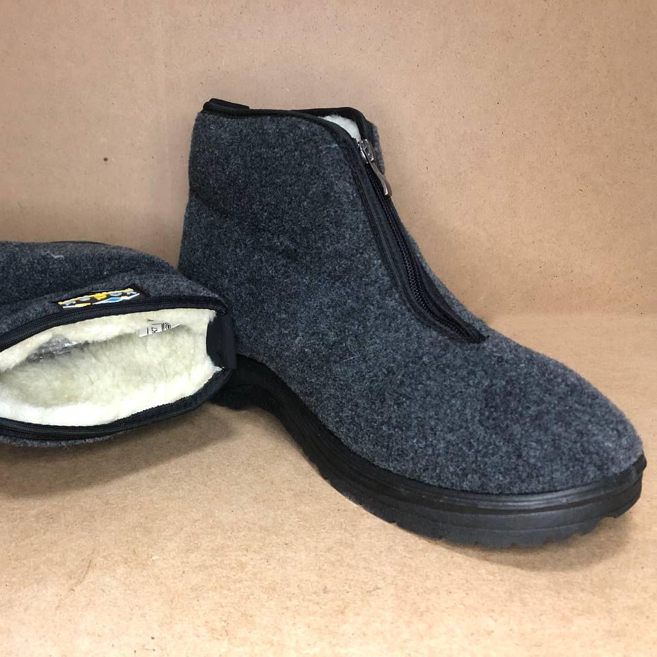 Ботинки мужские утепленные на застежке р.41 Серый - фото 10