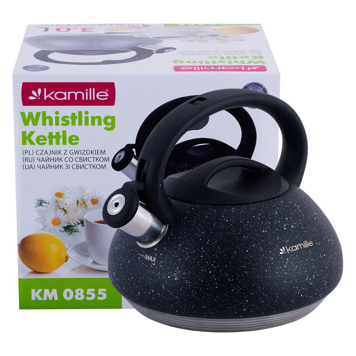 Чайник Kamille 3 л из нержавеющей стали Черный KM-0855CH Чайник Kamille 3 л из нержавеющей стали Черный KM-0855CH