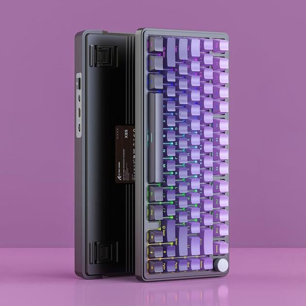 Клавіатура ігрова attack shark X85 HOT-SWAP бездротова/механічна/RGB-підсвічування Purple (28749739) - фото 3 Клавіатура ігрова attack shark X85 HOT-SWAP бездротова/механічна/RGB-підсвічування Purple (28749739) - фото 3