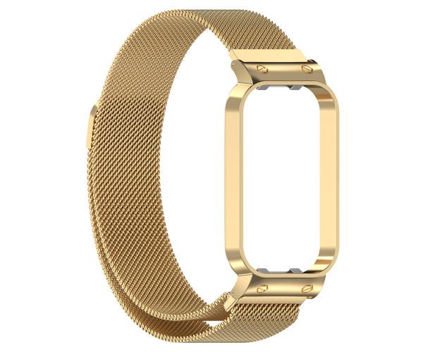 Ремешок для смарт-часов Milanese Magnetic для Xiaomi Mi Smart Band 8 Active Золотой Ремешок для смарт-часов Milanese Magnetic для Xiaomi Mi Smart Band 8 Active Золотой