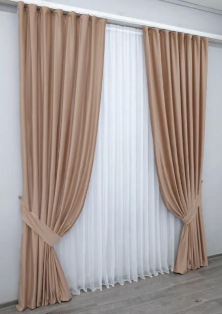 Ткань для штор бархат Персиковый (888ш) - фото 4 Ткань для штор бархат Персиковый (888ш) - фото 4