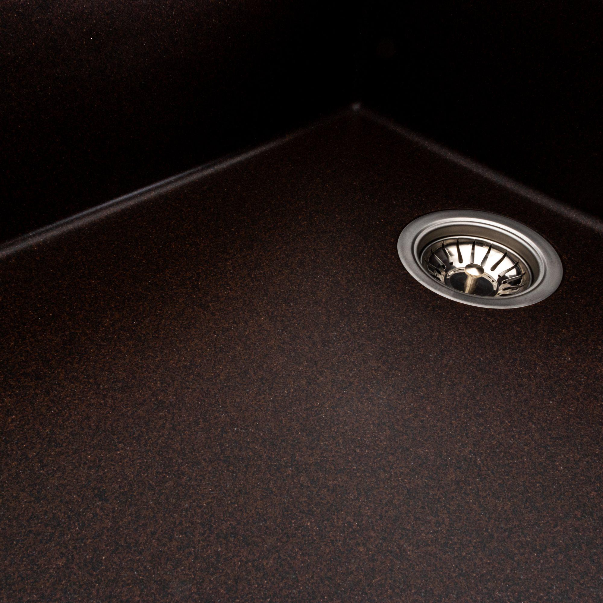Мийка для кухні гранітна Platinum 8650 DIAMOND матова Шоколадний - фото 5 Мийка для кухні гранітна Platinum 8650 DIAMOND матова Шоколадний - фото 5