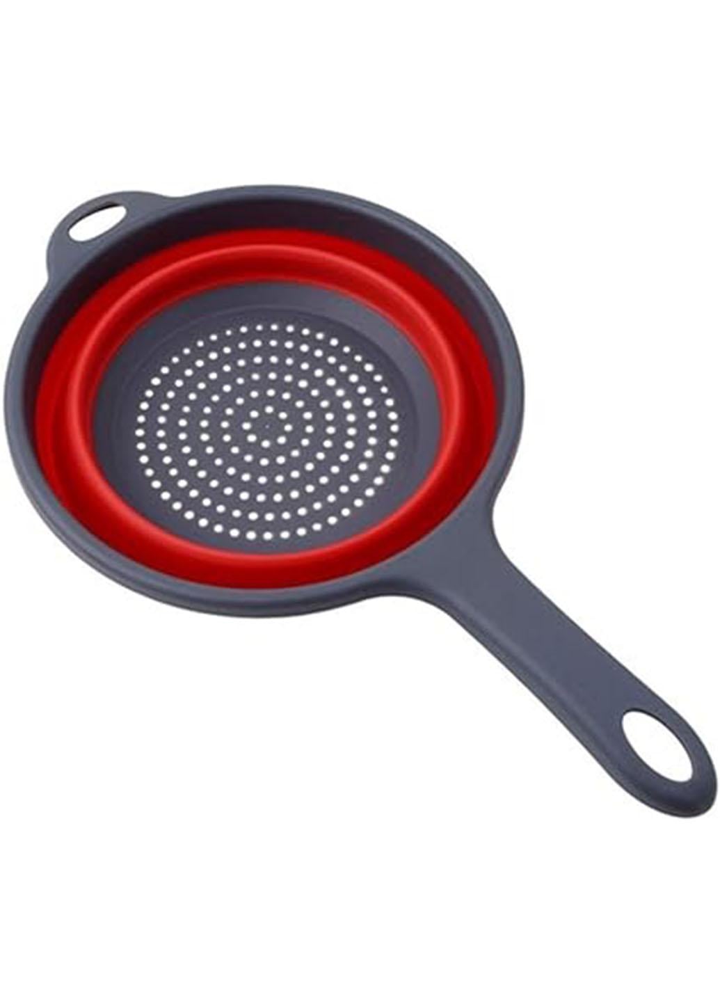 Дуршлаг складной силиконовый Frico FRU-088 с ручкой 40,5 см Красный (Е0881)