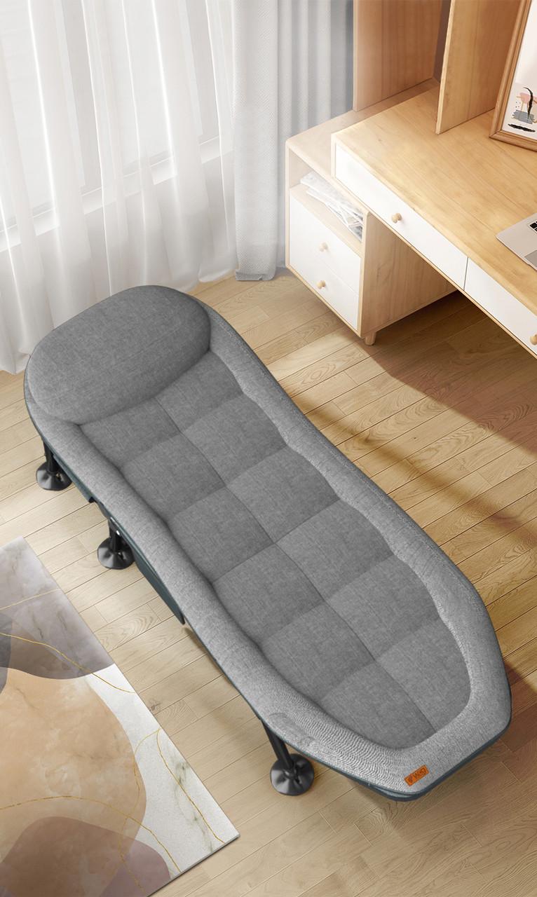 Ліжко-шезлонг розкладне WCG FB-S15 матрац/подушка 5 положень 6 ніжок 150 кг Сірий