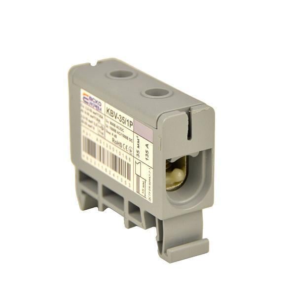 Клемма вводная силовая АСКО KBV 2,5-35 мм.кв 135А 1-1 800V AC Серый (A0130010166)