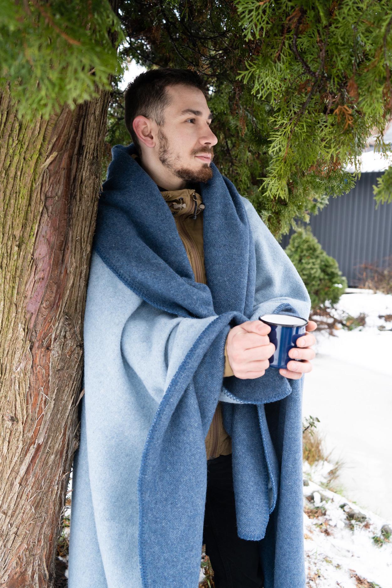 Плед-ковдра вовняна Love You 130х170 см Синій/Блакитний (6132) - фото 6 Плед-ковдра вовняна Love You 130х170 см Синій/Блакитний (6132) - фото 6