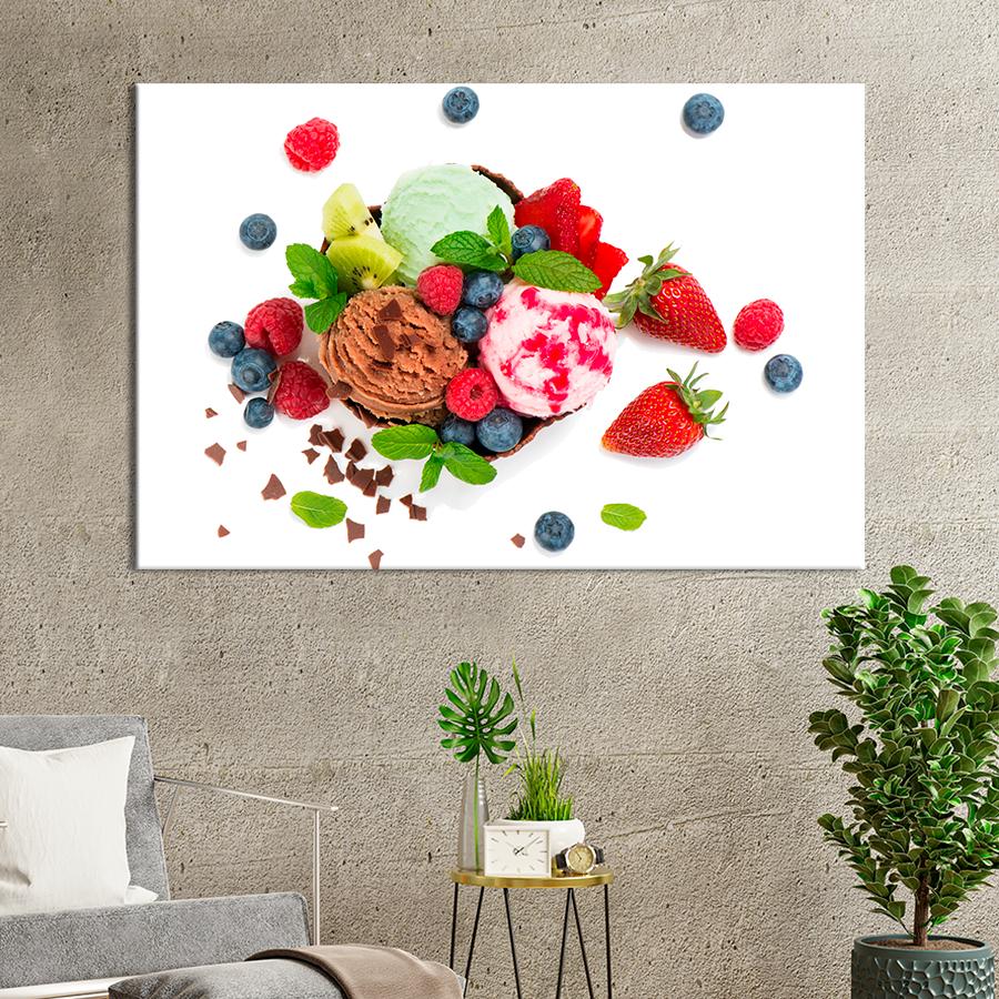 Настенний декор Яркое сочетание шариков мороженого 51x34 см (A348-1)