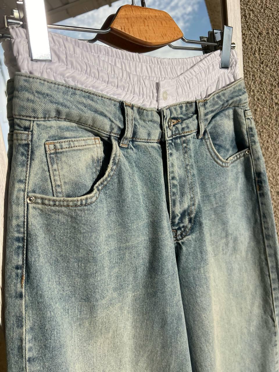 Джинси жіночі I8 162-76 PALAZZO BOXER резинка на талії широкі від стегна р. 27 Білий/Блакитний з зеленим (1957) - фото 7 Джинси жіночі I8 162-76 PALAZZO BOXER резинка на талії широкі від стегна р. 27 Білий/Блакитний з зеленим (1957) - фото 7