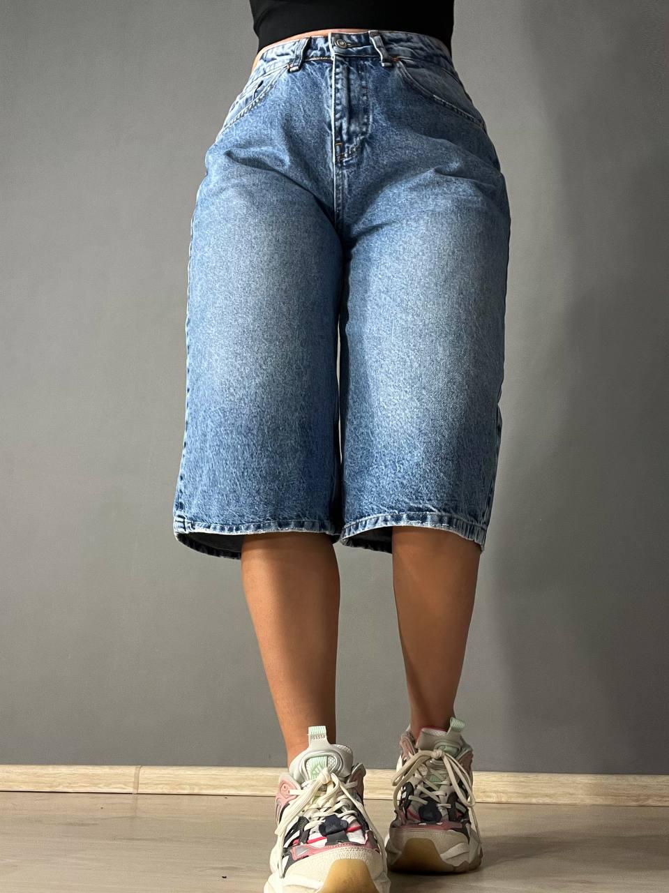 Шорты женские джинсовые Mikaletta 9713 бермуды длинные р. 25 Светло-синий (4273) - фото 5