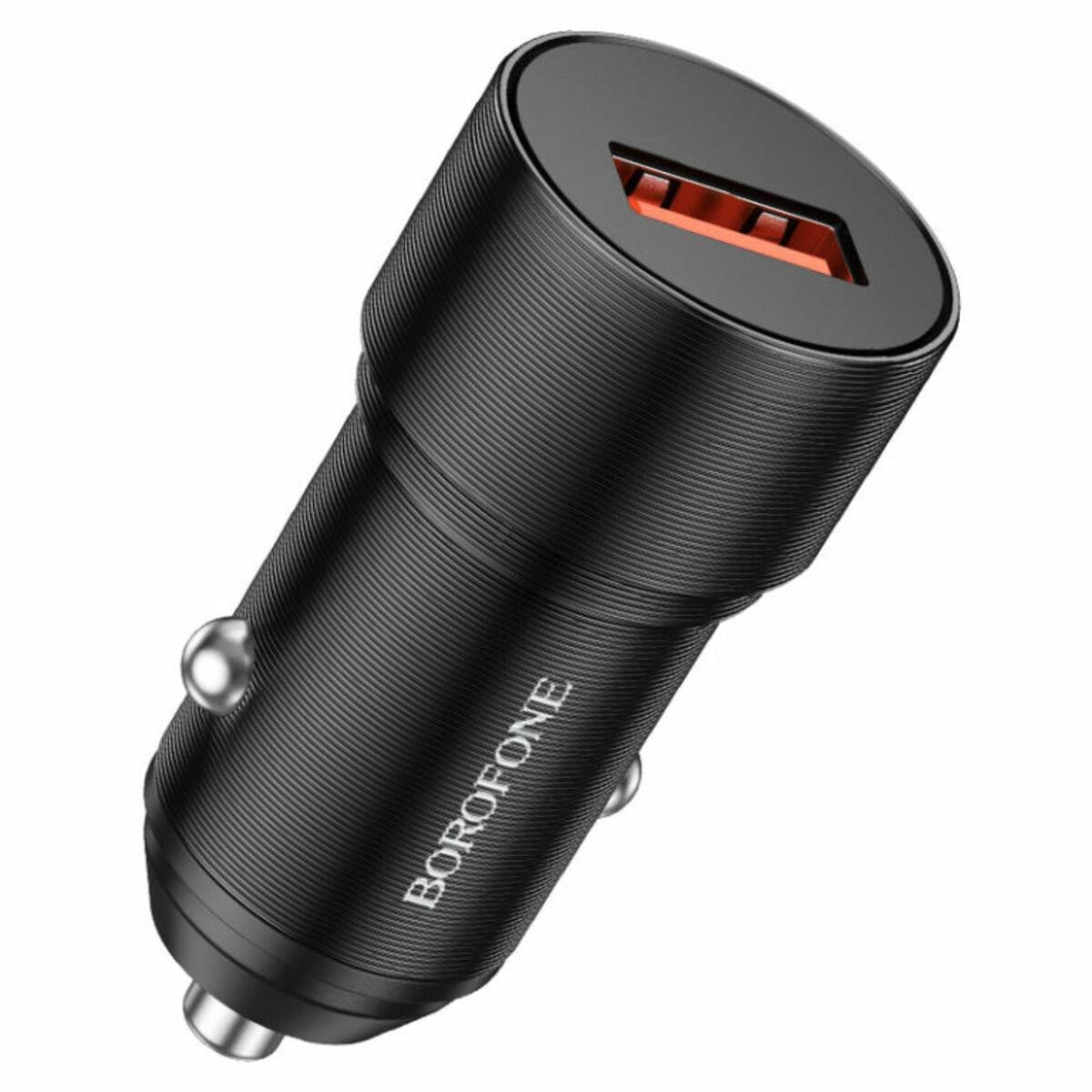 Зарядное устройство автомобильное Borofone PORT QC3.0 Wisdom Car Charger Black (6974443387421)