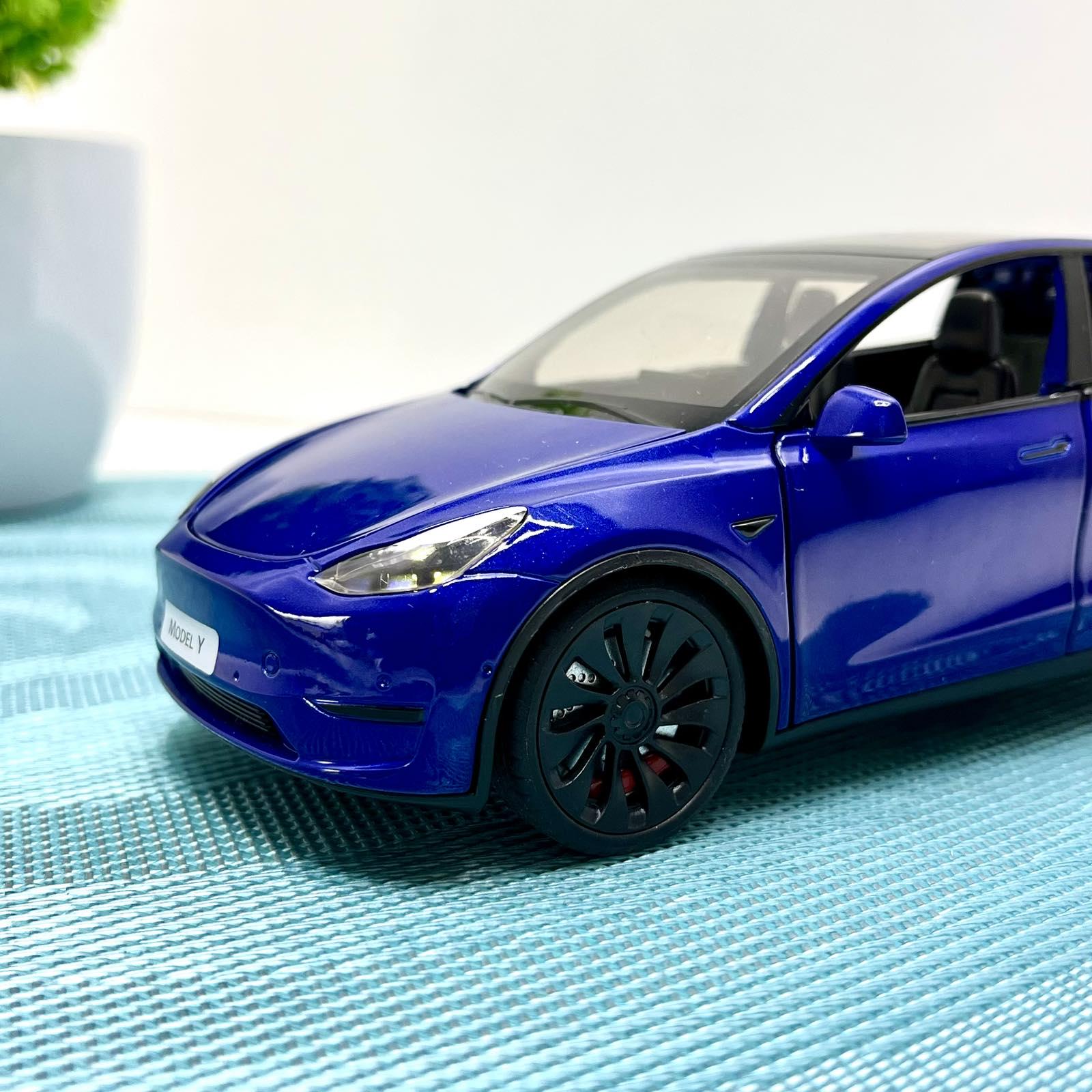 Машина АвтоСвіт Tesla Model Y інерційна відчиняються двері/капот/багажник 17 см Синій (AP-2001) - фото 2