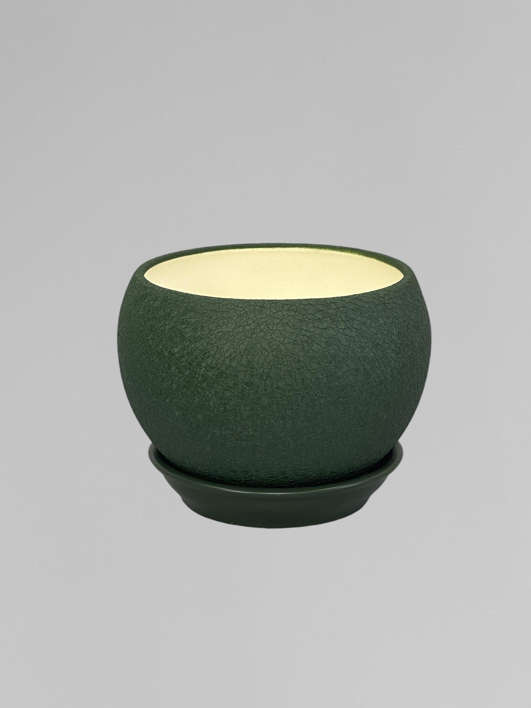 Горщик для квітів керамічний Куля шовк 1,4 л Зелений (Г01019) - фото 1 Горщик для квітів керамічний Куля шовк 1,4 л Зелений (Г01019) - фото 1