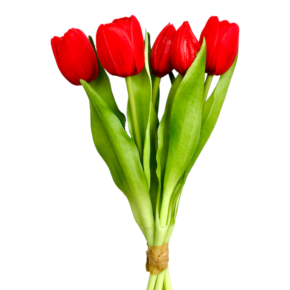Искусственный тюльпан Триумф букет 5 голов 30 см латекс Красный