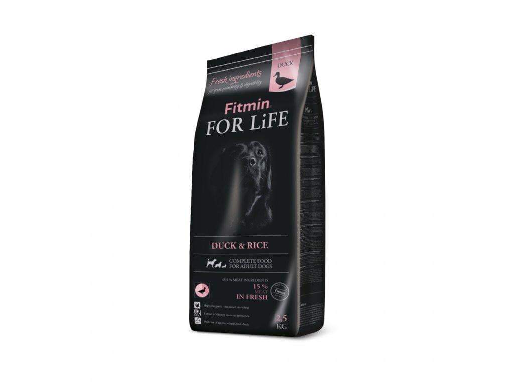 Корм сухий Fitmin For Life для дорослих собак усіх порід з качкою та рисом 14 кг