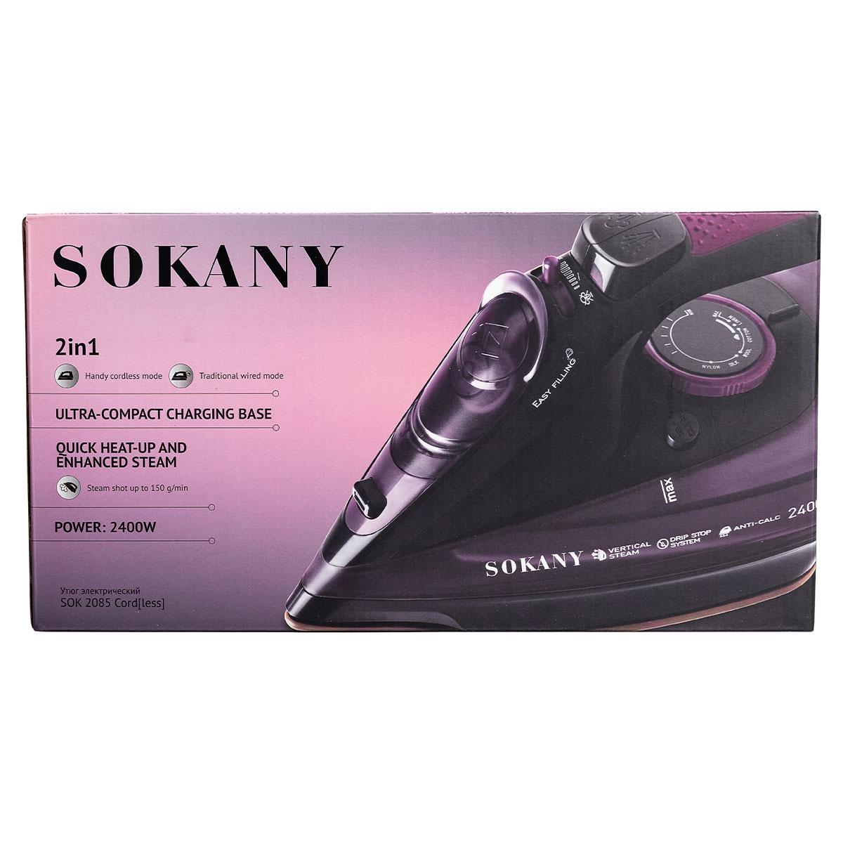 Утюг ручной паровой Sokany беспроводной для одежды 2400 Вт (5699) - фото 33