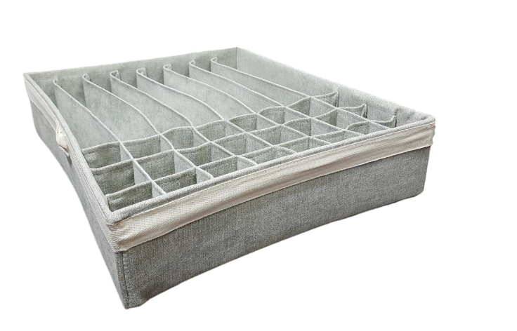 Органайзер большой тканевый Luib AVA 6.3 для хранения нижнего белья 40х50х10 Серый Лен - фото 2 Органайзер большой тканевый Luib AVA 6.3 для хранения нижнего белья 40х50х10 Серый Лен - фото 2