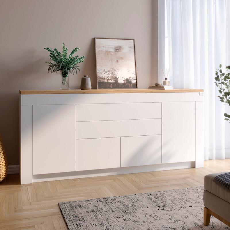 Комод Lion. Ларри-2 190х35х84 см Нимфея альба/Дуб Аппалачи (LION-041006)