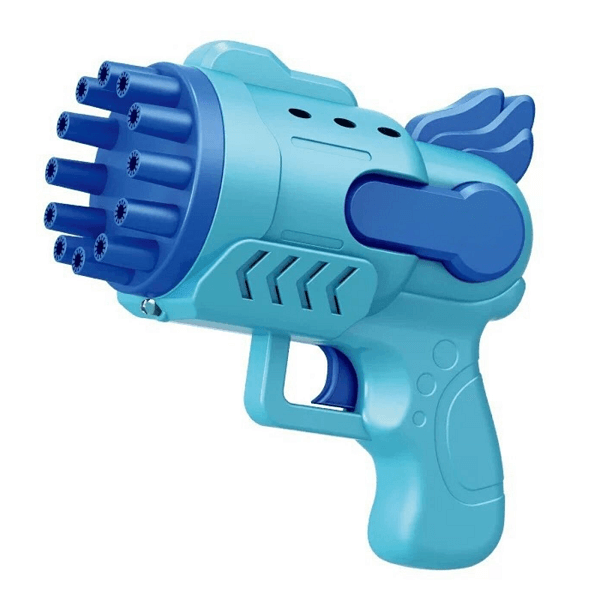 Пистолет для мыльных пузырей Bubble Gun 12 HOLES на 12 отверстий Blue (d302)