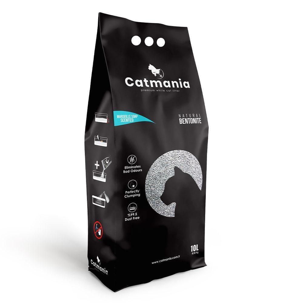 Наполнитель бентонитовый Catmania с ароматом марсельского мыла 10 л