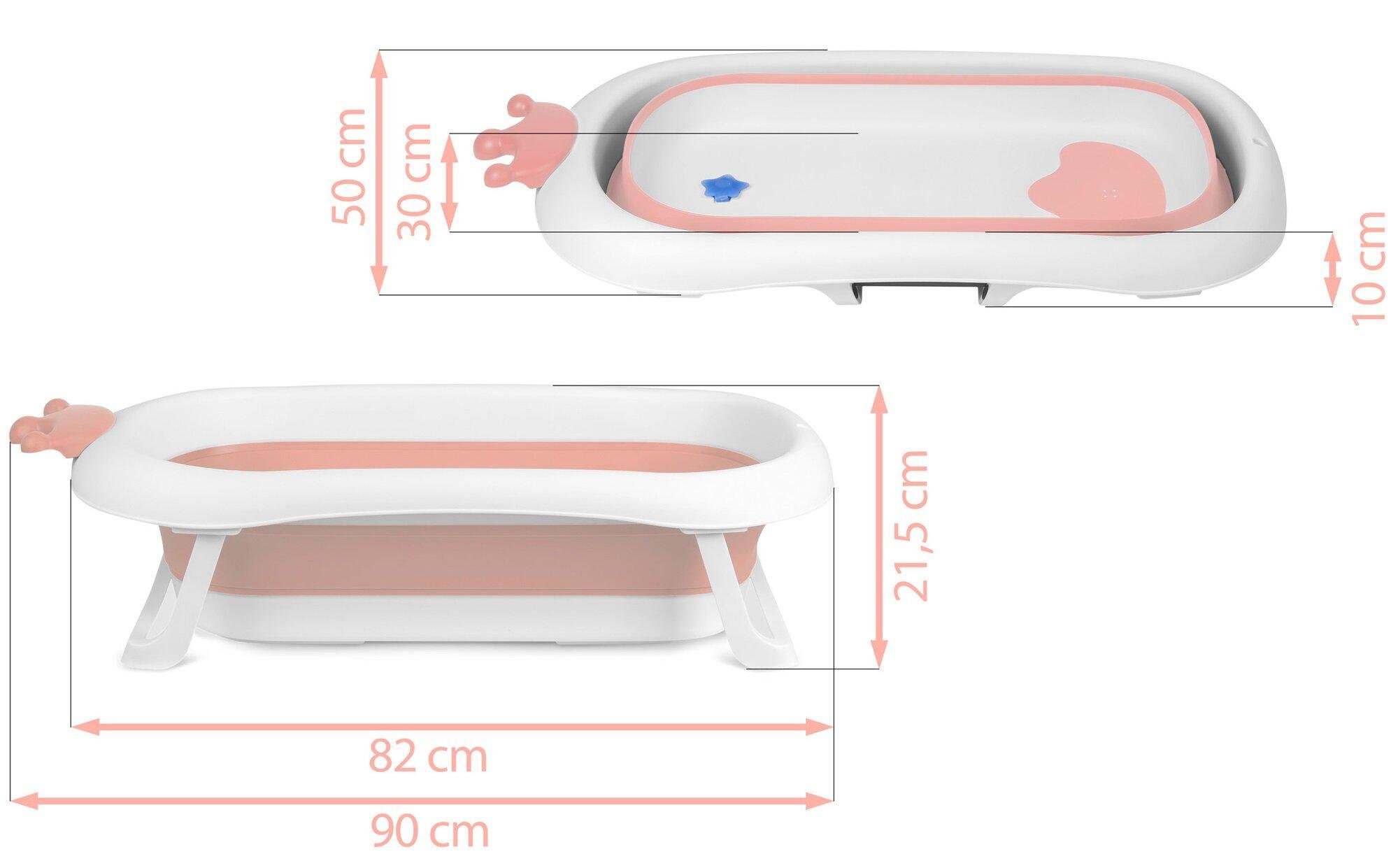 Ванночка складана дитяча з подушкою Ricokids RK-280 Біло-рожевий - фото 4