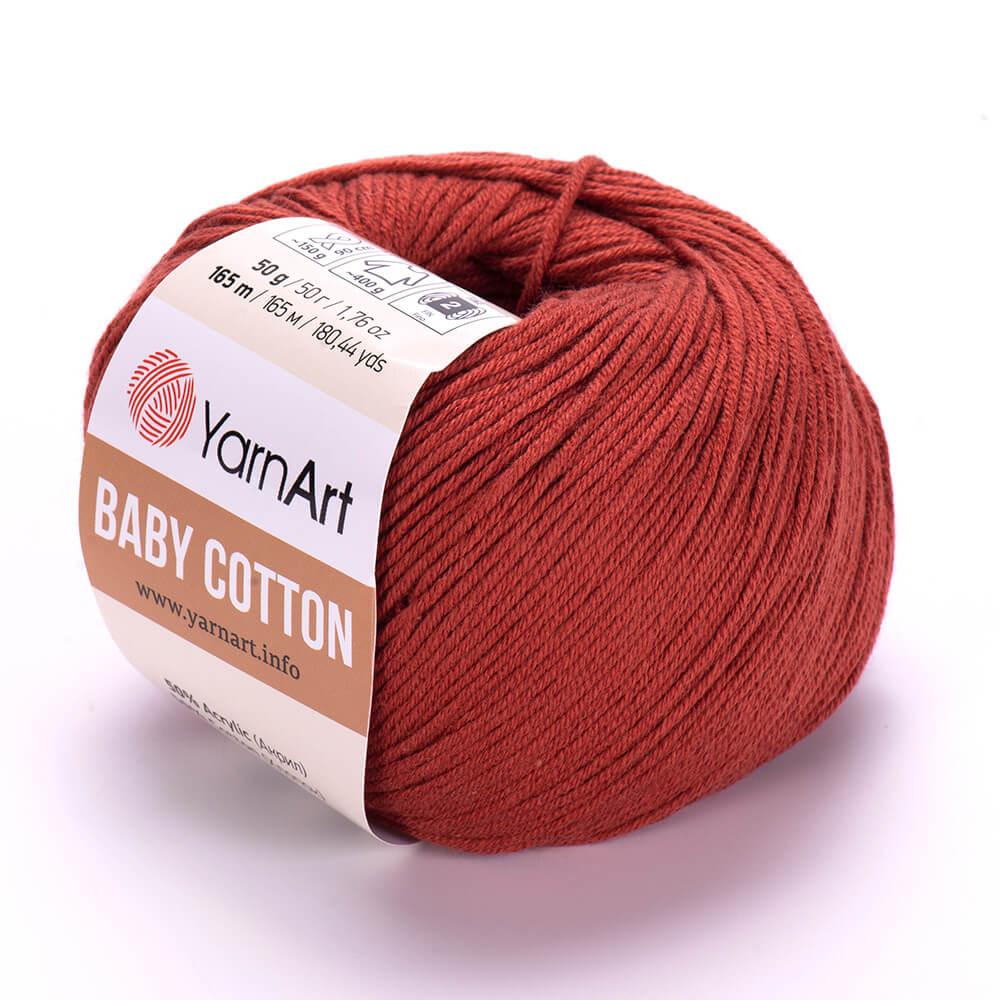 Пряжа YarnArt Baby Cotton колір 429 Бордово-коричневий (1774968421)