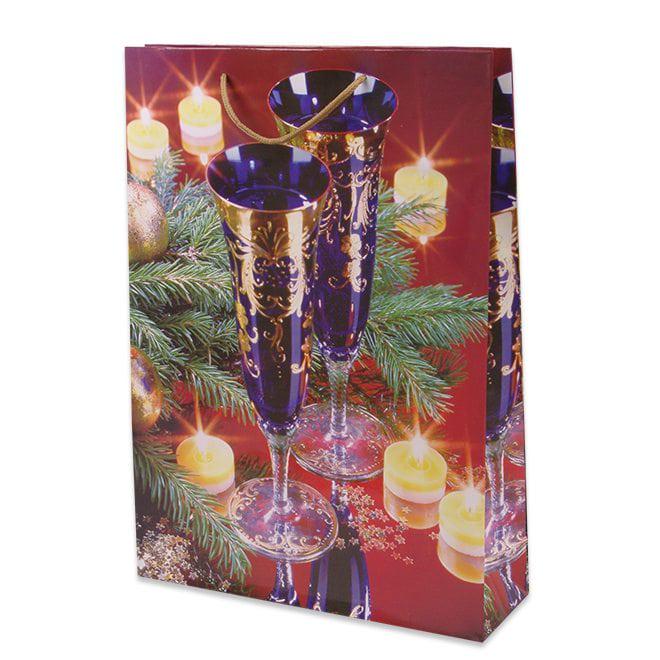 Пакет подарочный новогодний Flora микс 32х9.5х44.5 см 12 шт. (9447) - фото 2